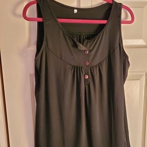 Tank top, black with 3 buttons